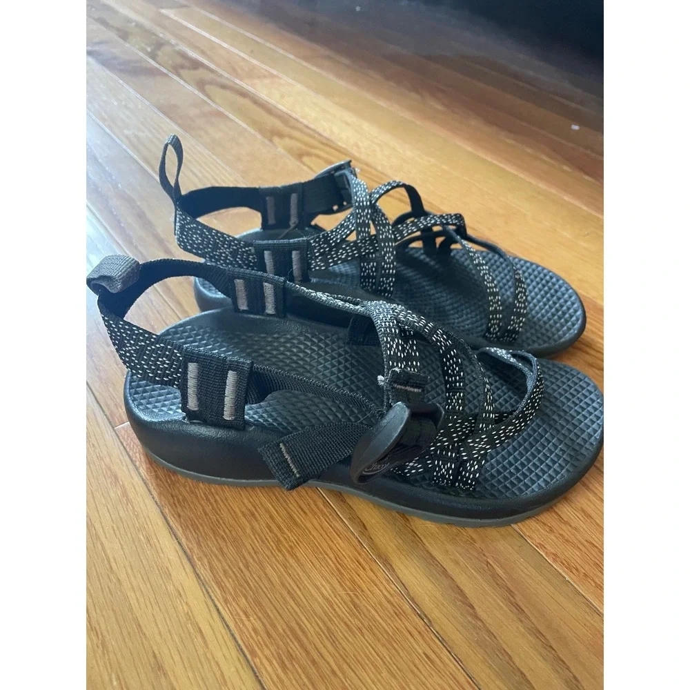 Chaco Kids Z1 Ecotread Sport Sandals Black White Strappy Size 2